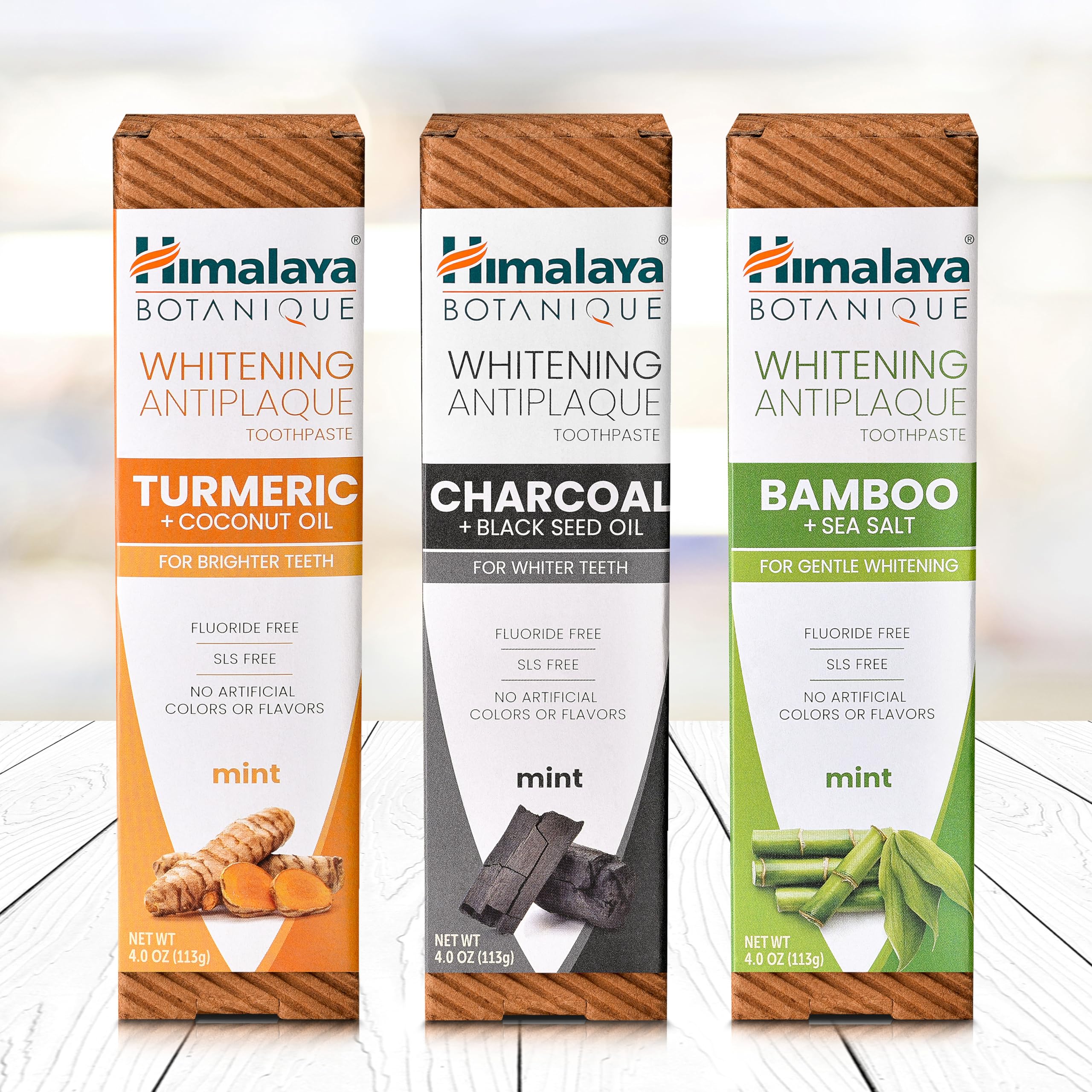 Himalaya etiqueta con ingredientes botánicos y ventajas sin aditivos