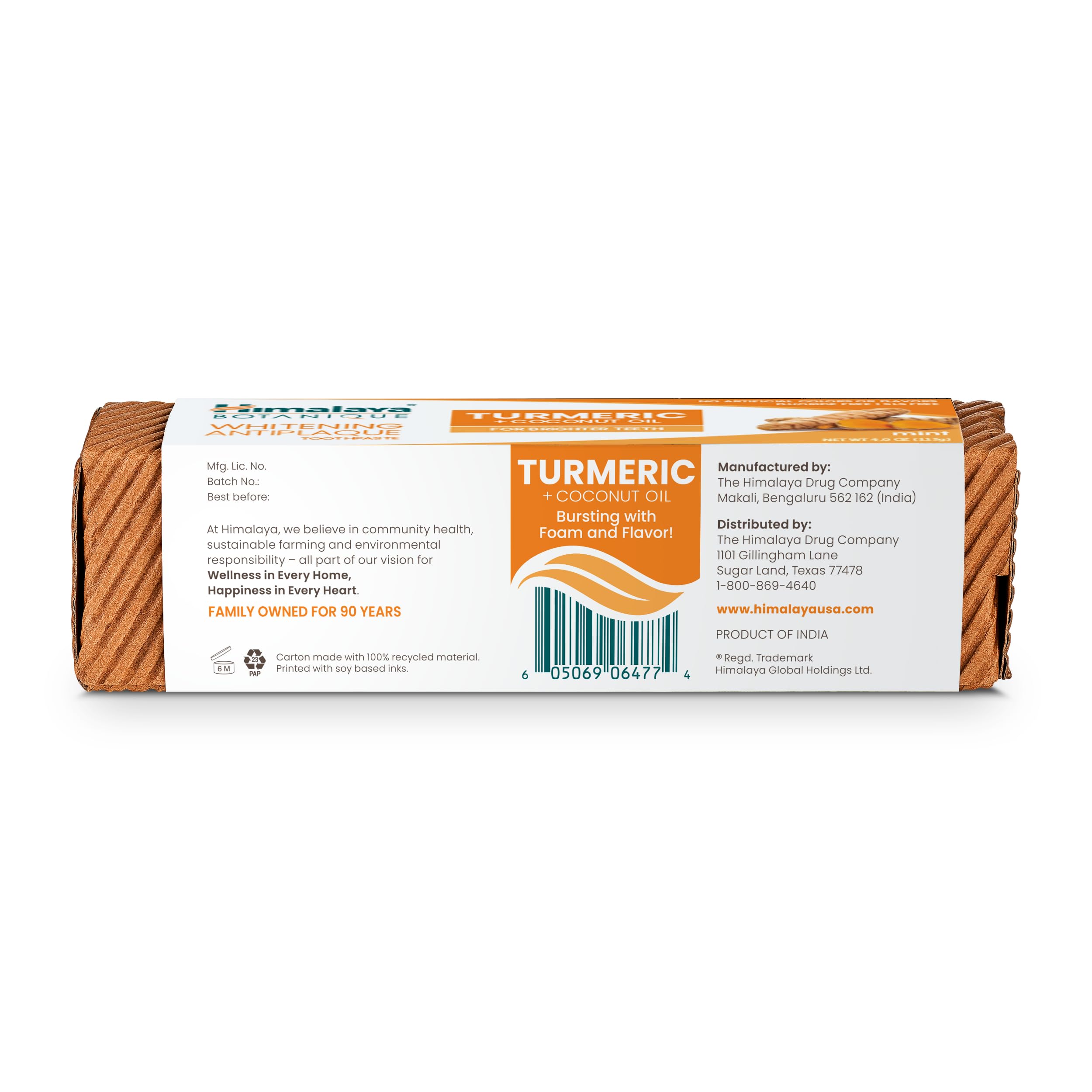 Himalaya etiqueta con ingredientes botánicos destacando fórmula sin químicos