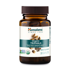 Himalaya frente del empaque mostrando versión Triphala y beneficio de limpieza suave