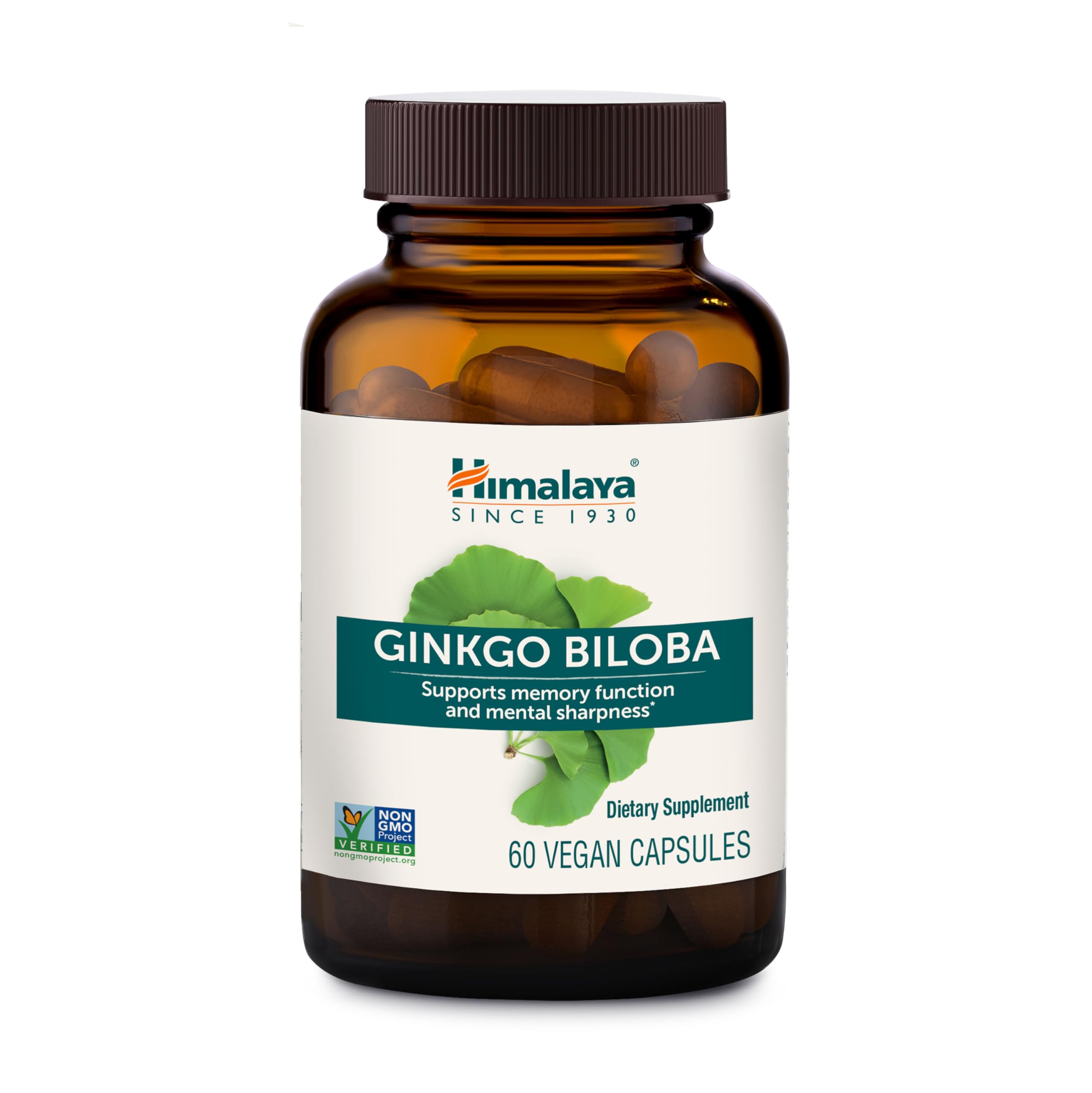 Himalaya envase frontal mostrando 60 cápsulas y diseño claro, beneficio confianza