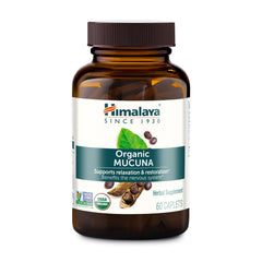 Himalaya frasco frontal mostrando caplets y beneficio de confianza
