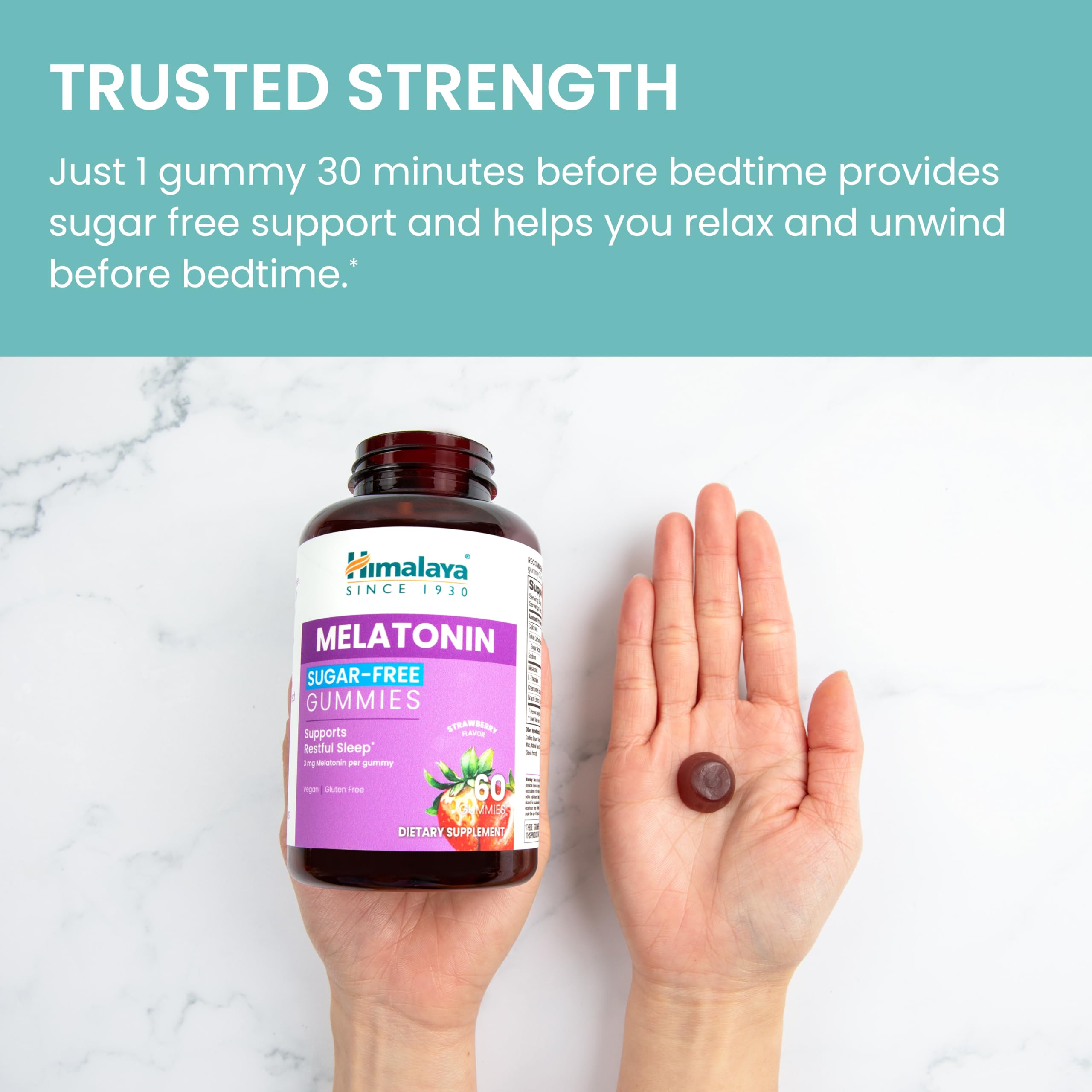 Himalaya gomitas sobre mesita nocturna integradas en rutina relajante