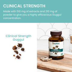 Himalaya Guggul etiqueta de ingredientes resaltando guggulsterones y certificaciones de calidad