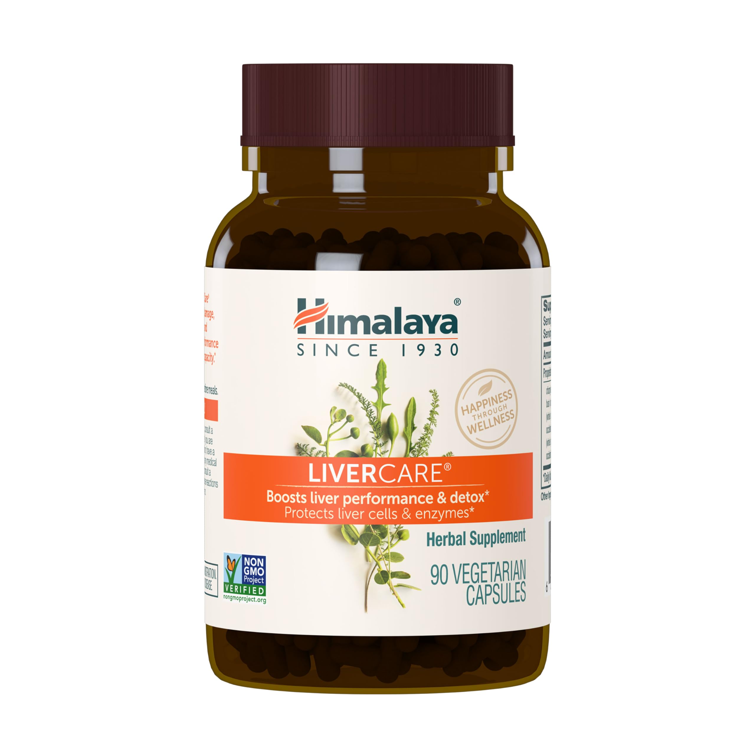 Himalaya frasco frontal mostrando etiquetas y beneficio de soporte hepático