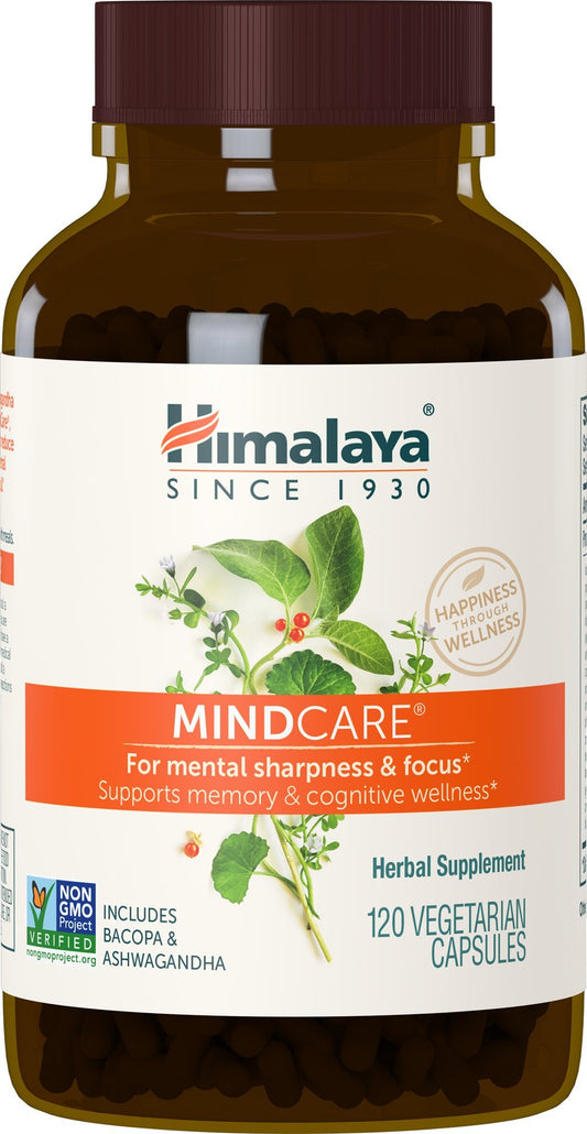 Himalaya MindCare frente del empaque mostrando diseño y beneficio de concentración