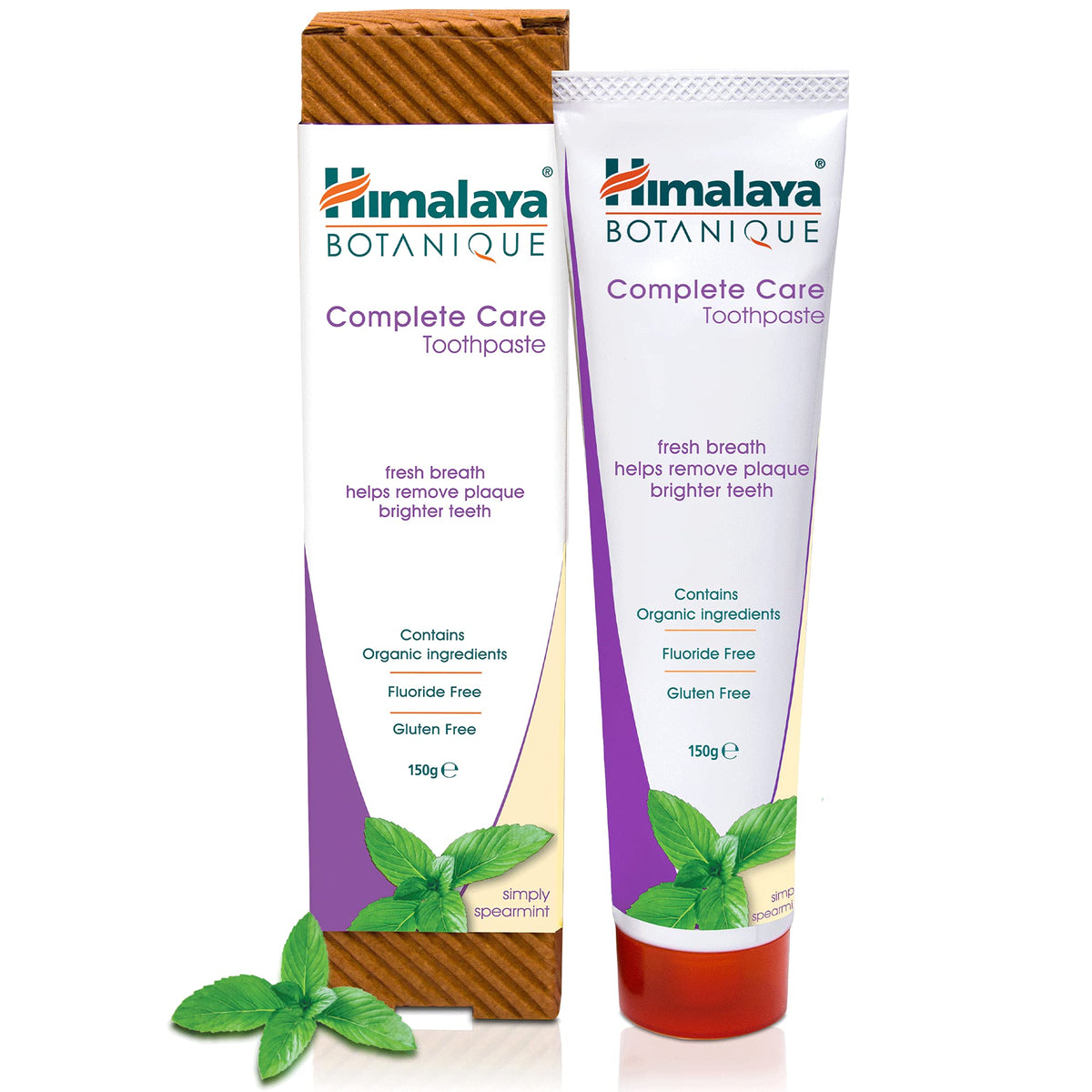 Himalaya frontal del envase mostrando beneficios y sabor spearmint