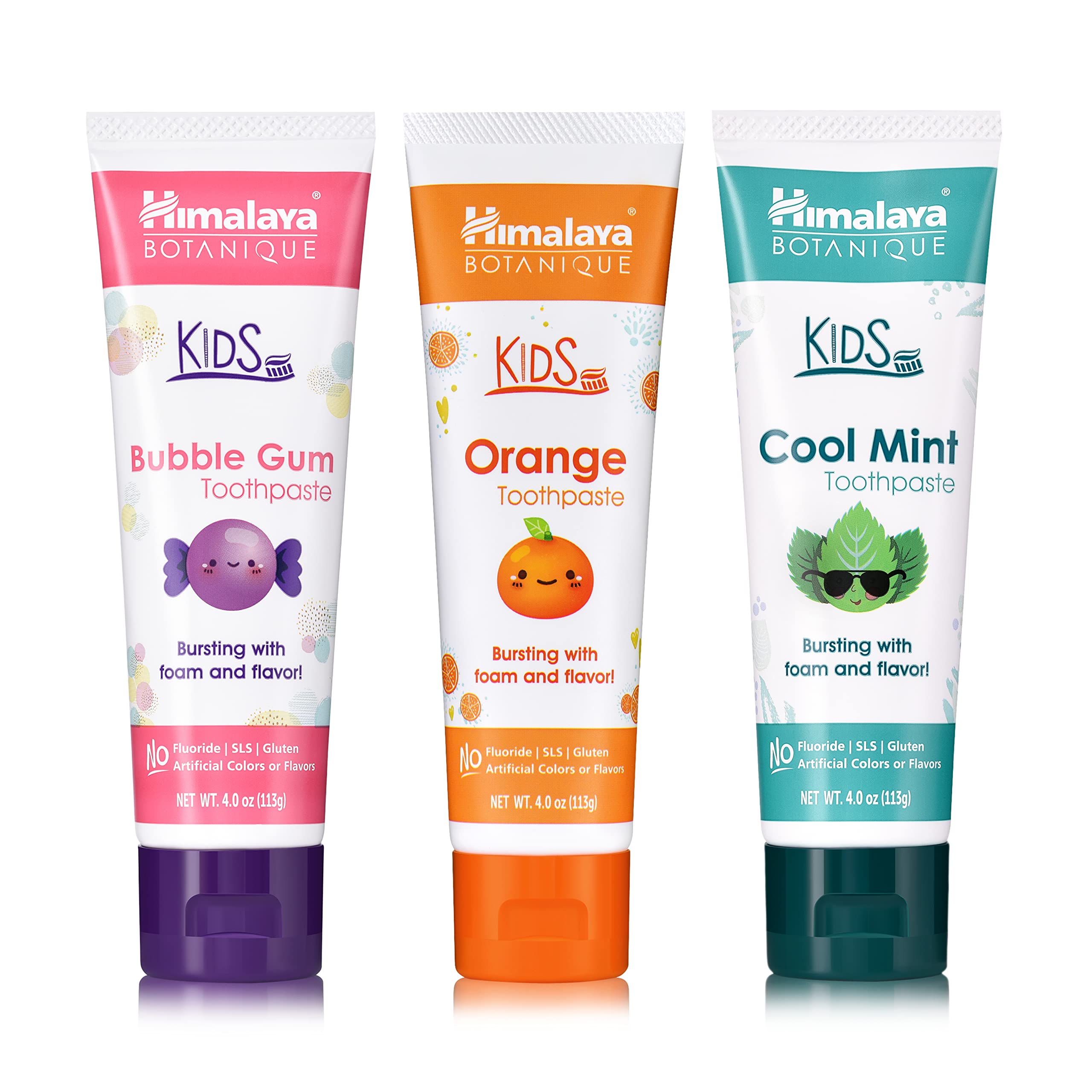 Himalaya packaging frontal del pack triple mostrando los tres sabores y el beneficio de suavidad