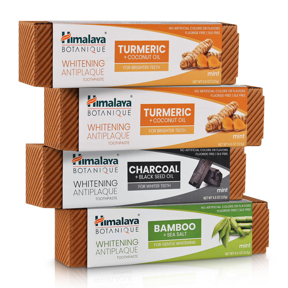 Himalaya paquete frontal mostrando los cuatro tubos y beneficios naturales