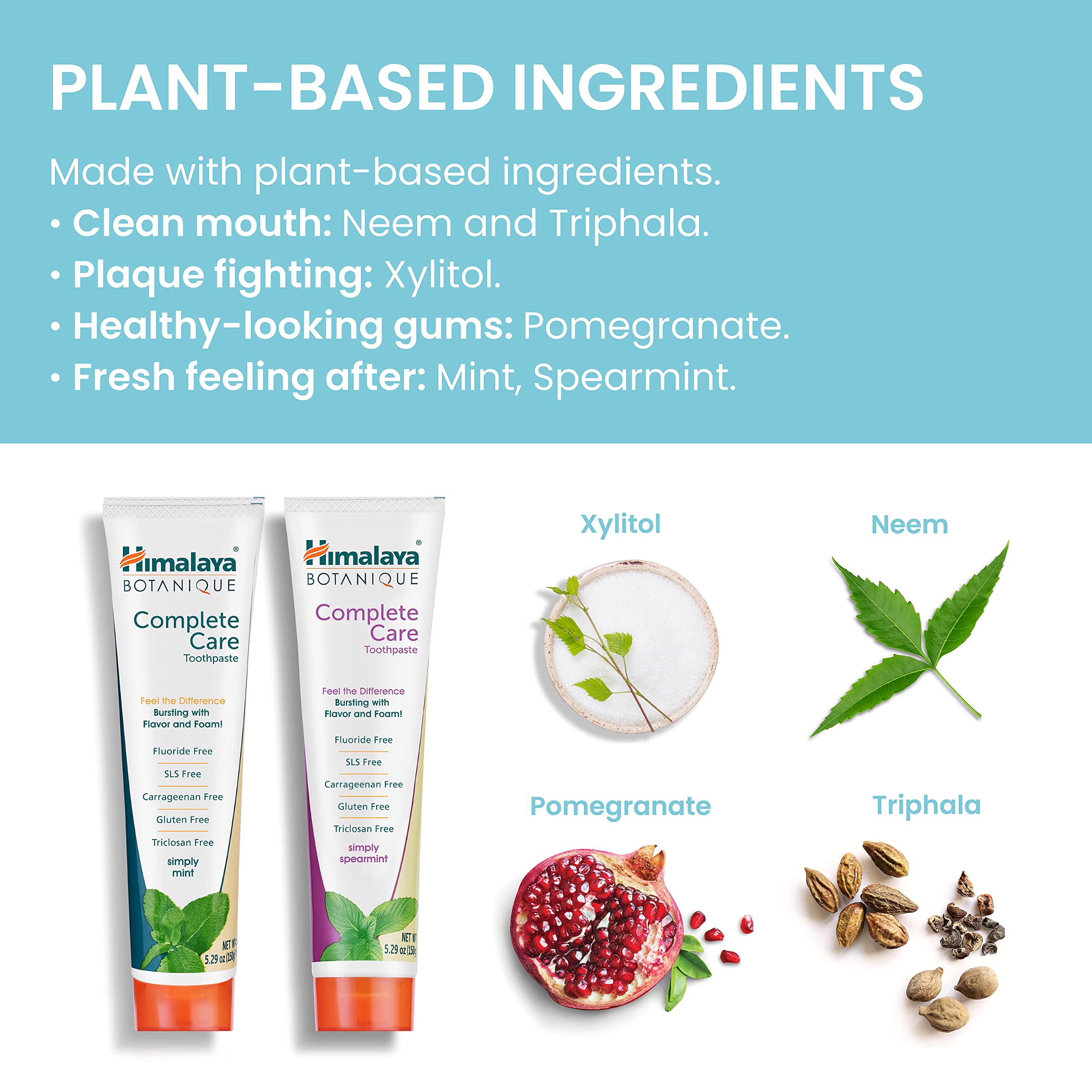 Himalaya tubo de pasta dental colocado en un baño moderno mostrando estilo de vida