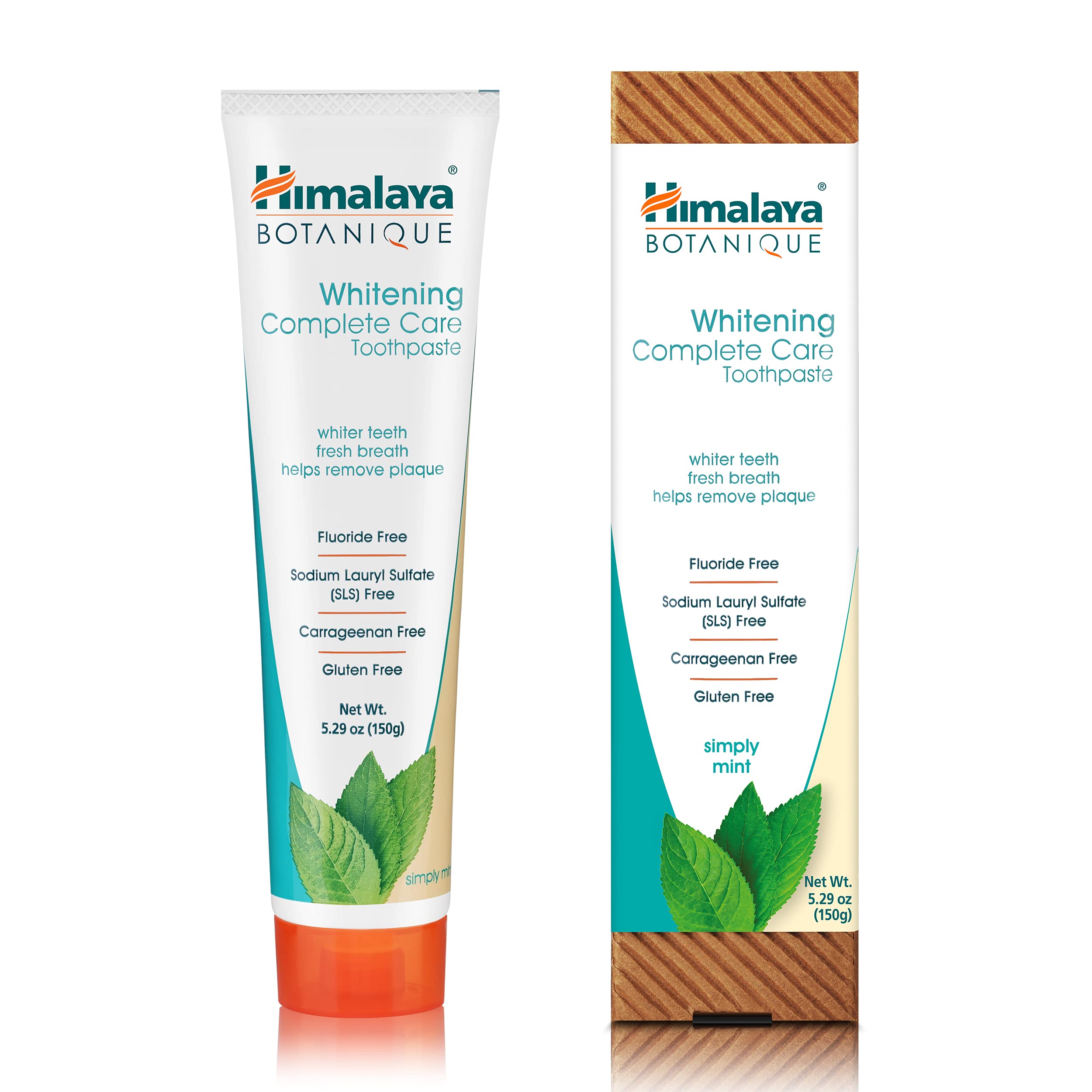 Himalaya pasta dental frontal del empaque mostrando beneficios naturales