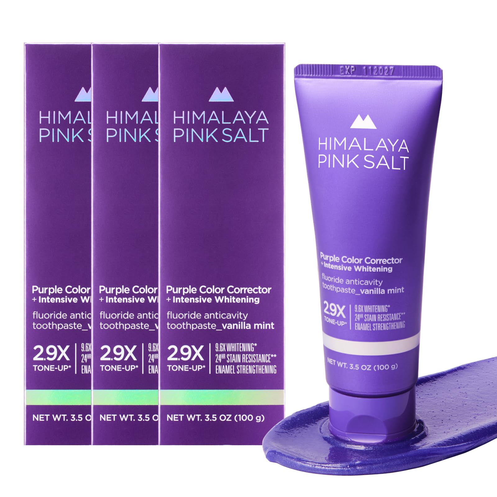 HIMALAYA PINKSALT empaque frontal mostrando el tubo y beneficio blanqueador