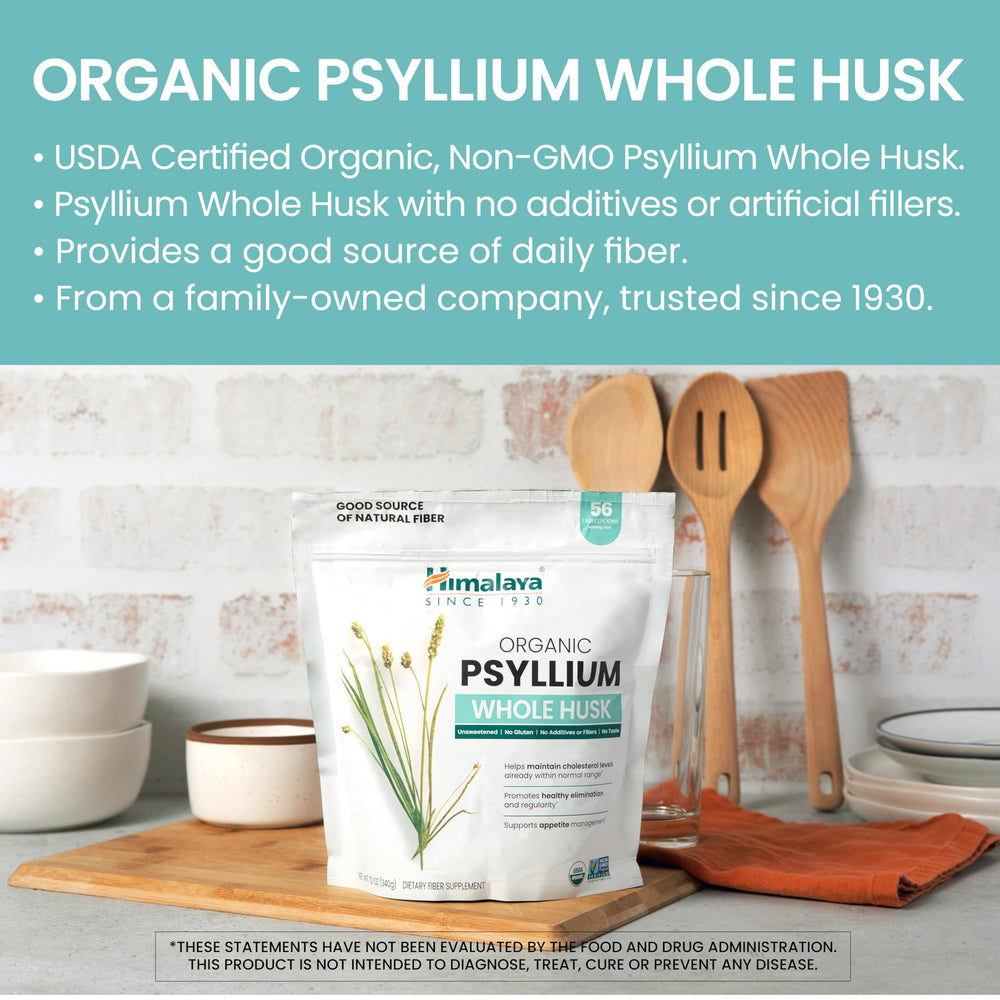 Polvo fino de psyllium Himalaya detallado al close-up que ilustra fácil disolución