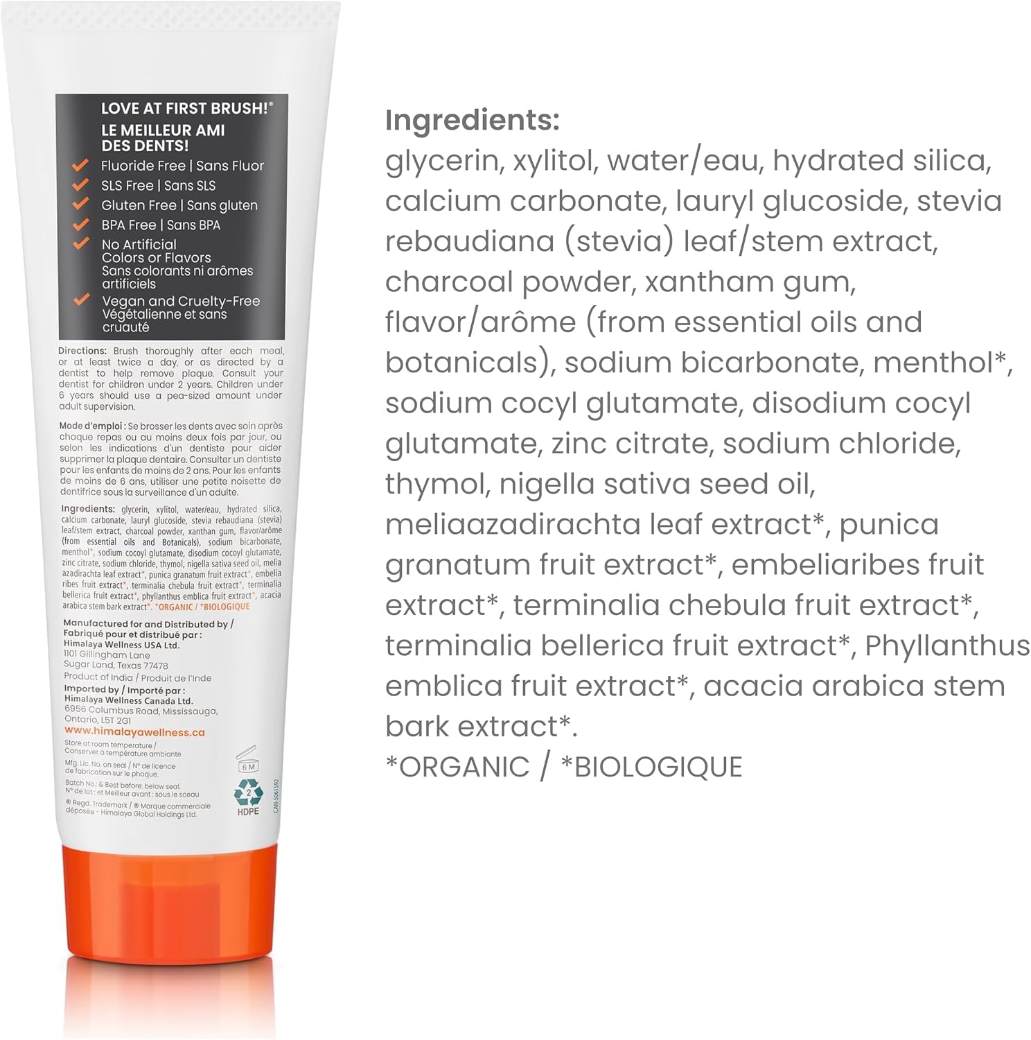 Himalaya tubo abierto con textura crema y efecto pulido visible