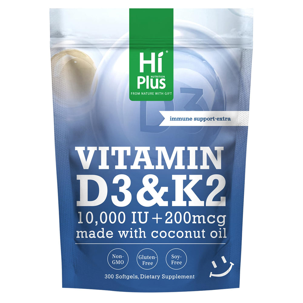 HiPlus envase frontal mostrando 300 softgels y beneficios claros
