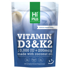 HiPlus envase frontal mostrando 300 softgels y beneficios claros