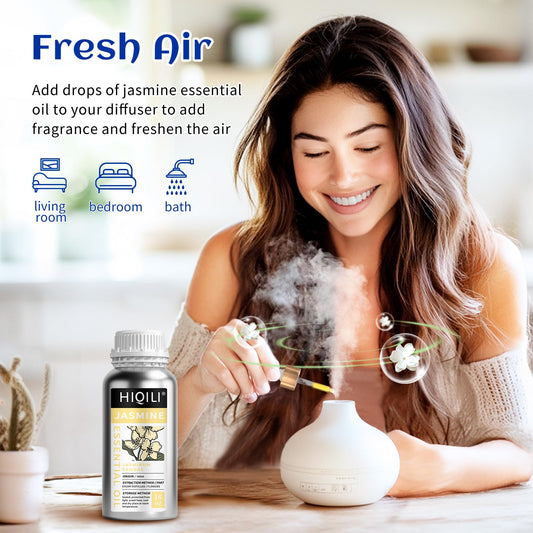 HIQILI Jazmín aceite esencial, destilación por vapor para aroma puro.
