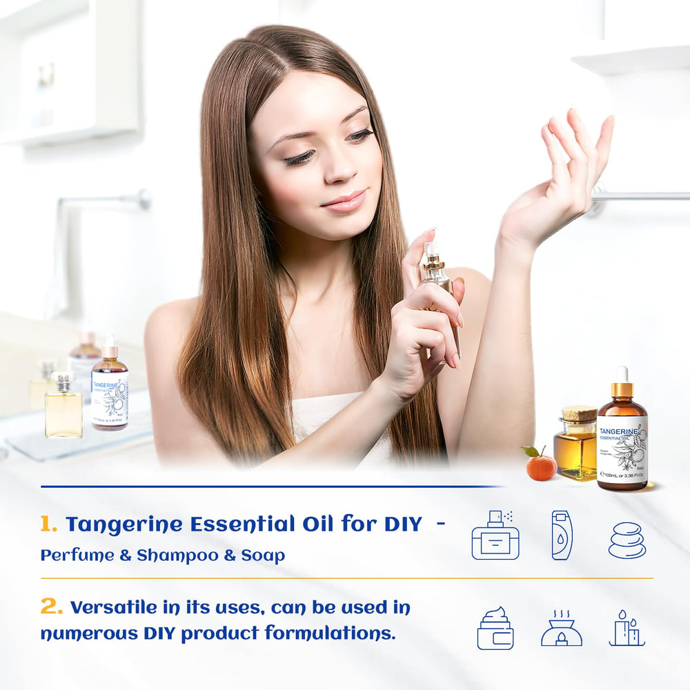 HIQILI aceite mandarina prensado en frío, aroma cítrico para ambientación diaria