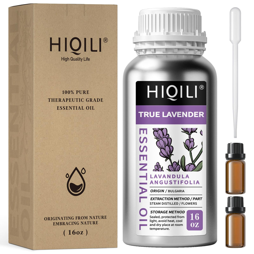 HIQILI Lavanda: botella con gotero de vidrio para dosificación precisa.