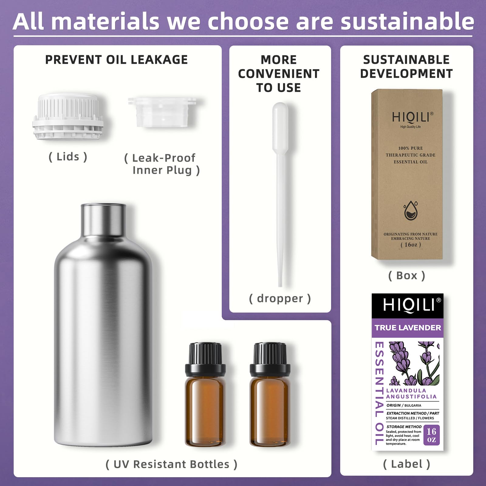 HIQILI Lavanda: uso doméstico para limpieza suave y fragancia duradera.