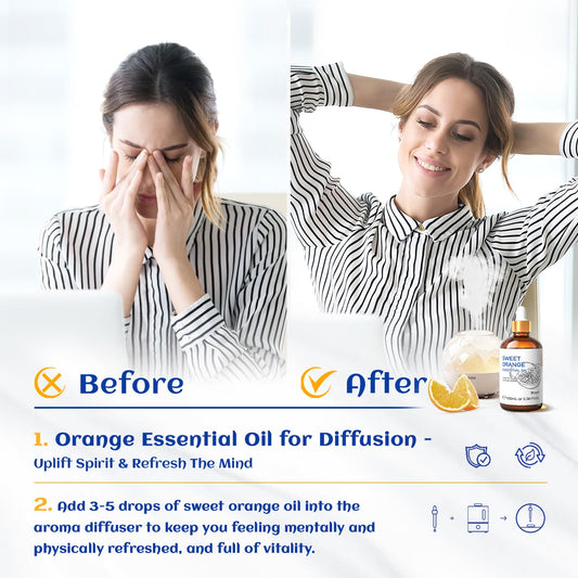 Difusor con HIQILI Naranja para aroma fresco en casa