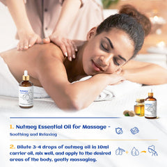 HIQILI Aceite de nuez moscada para masaje suave y relajante.