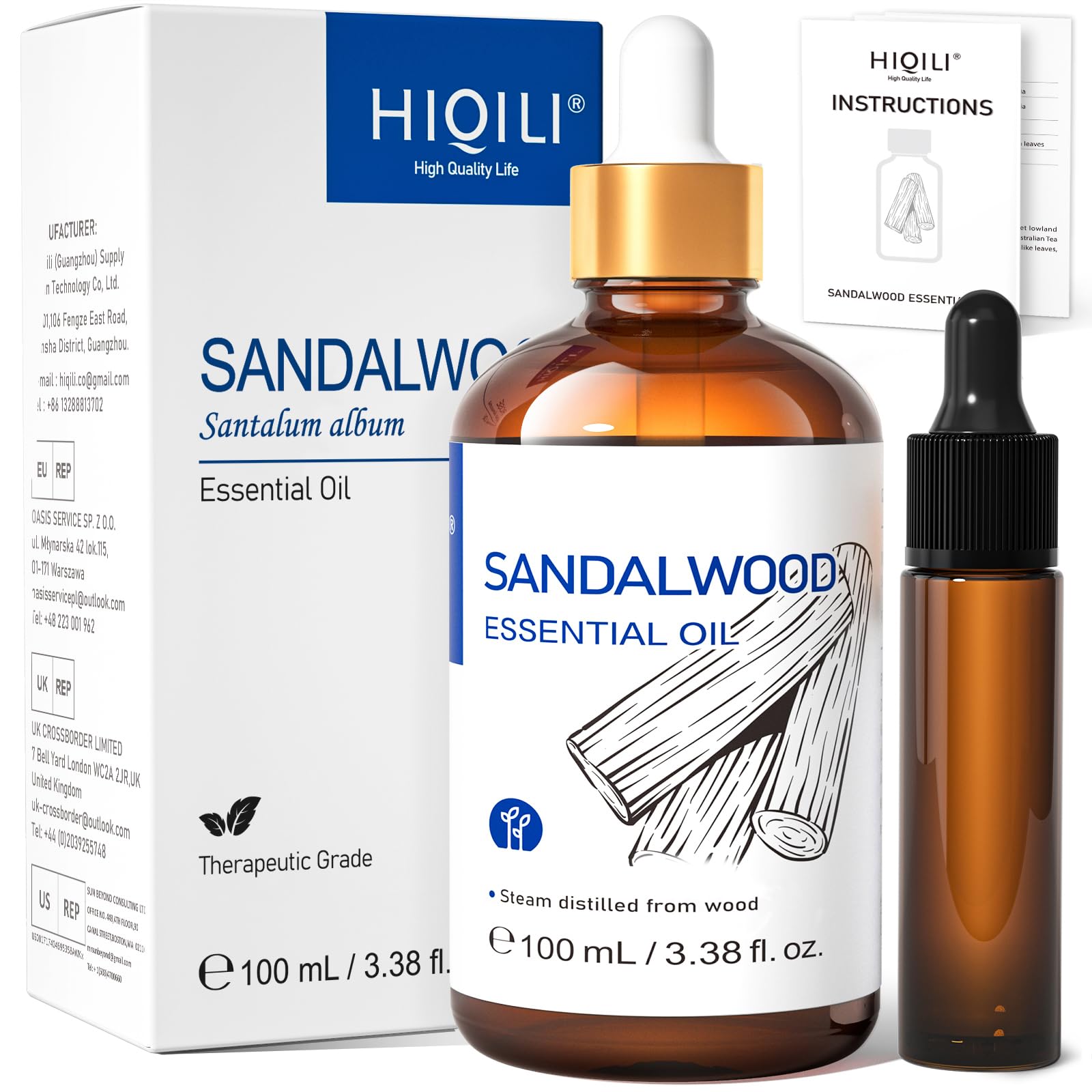 HIQILI frasco frontal ámbar 10 ml con aroma duradero