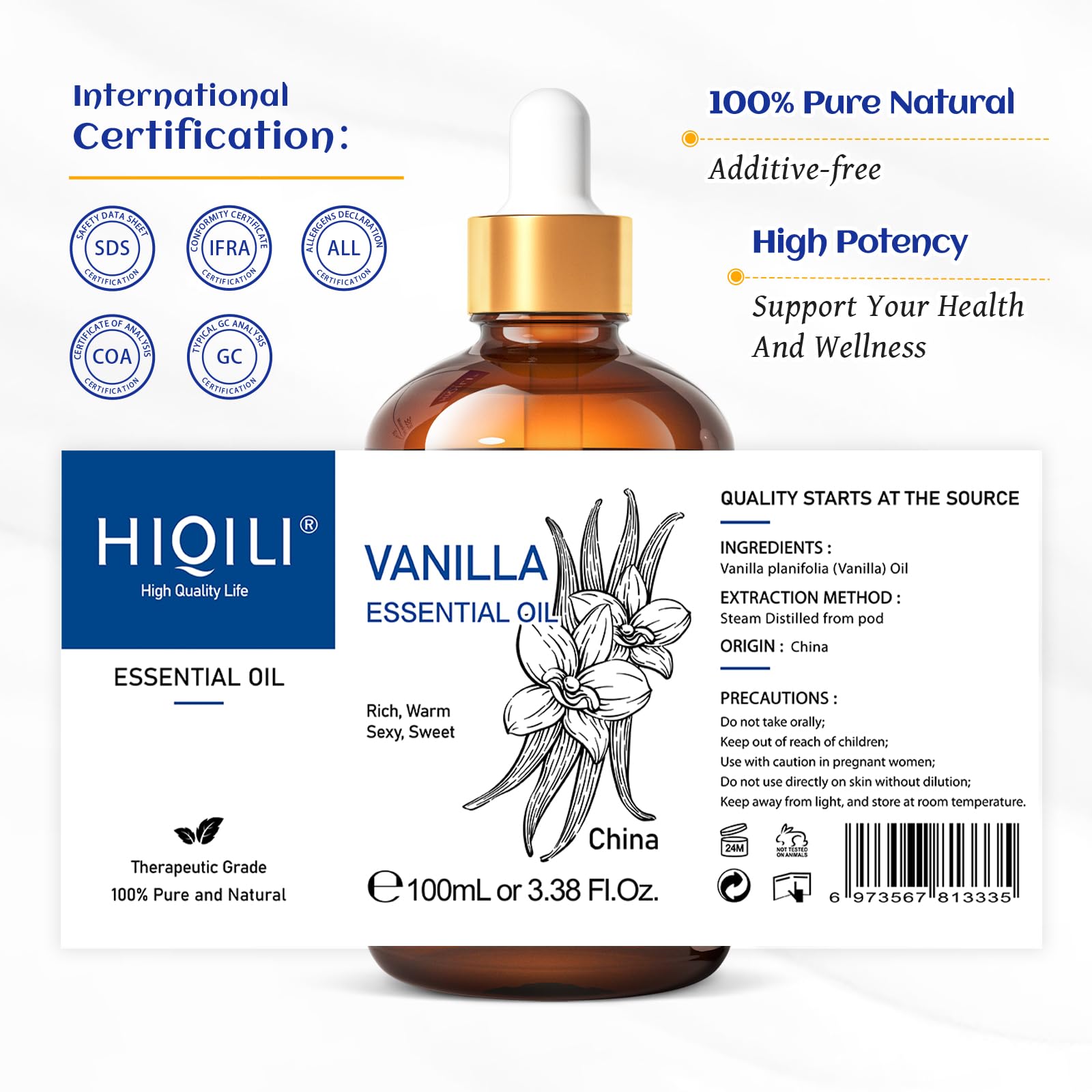 HIQILI Vanilla: cuentagotas para dosificar con precisión.