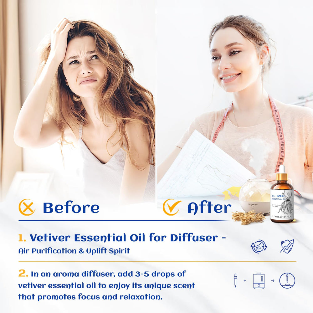 Gotas de Vetiver HIQILI para difusor y calma emocional