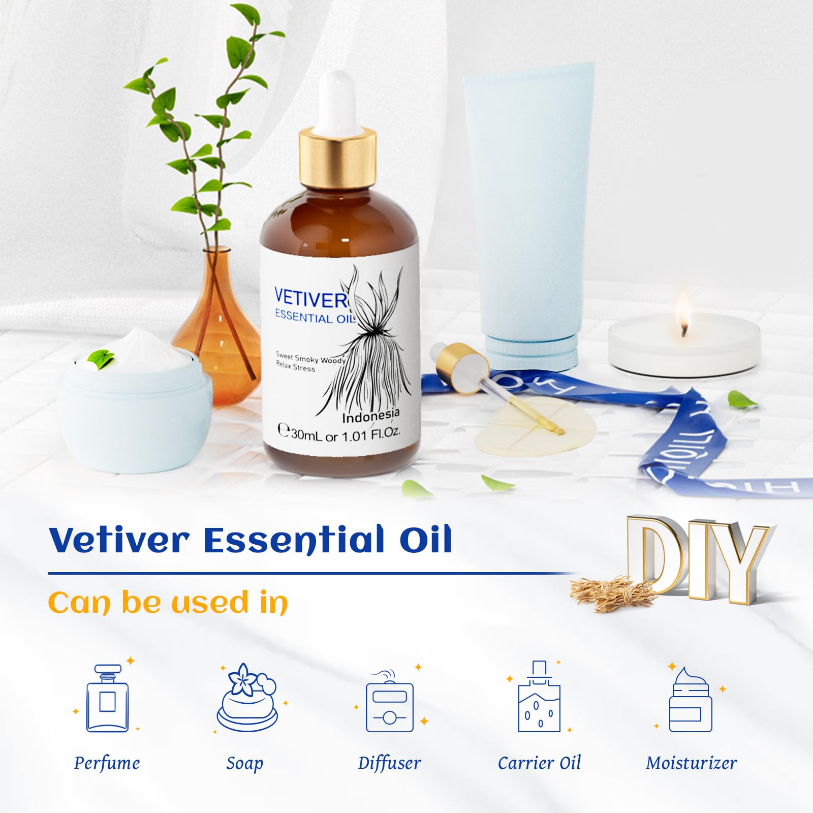 Aplicación en masaje HIQILI Vetiver con aceite portador