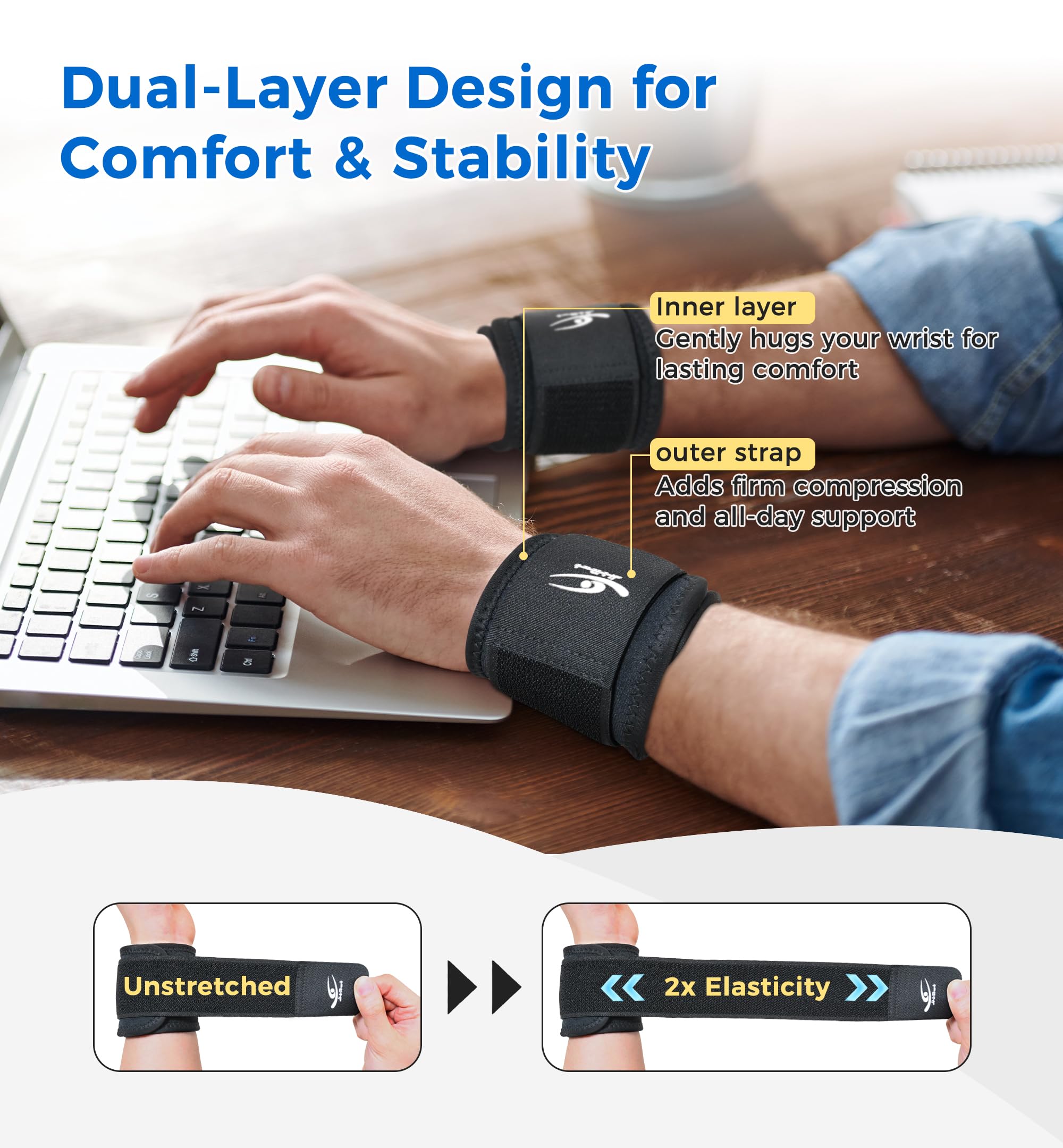HiRui detalle del neopreno flexible, confort y calor terapéutico