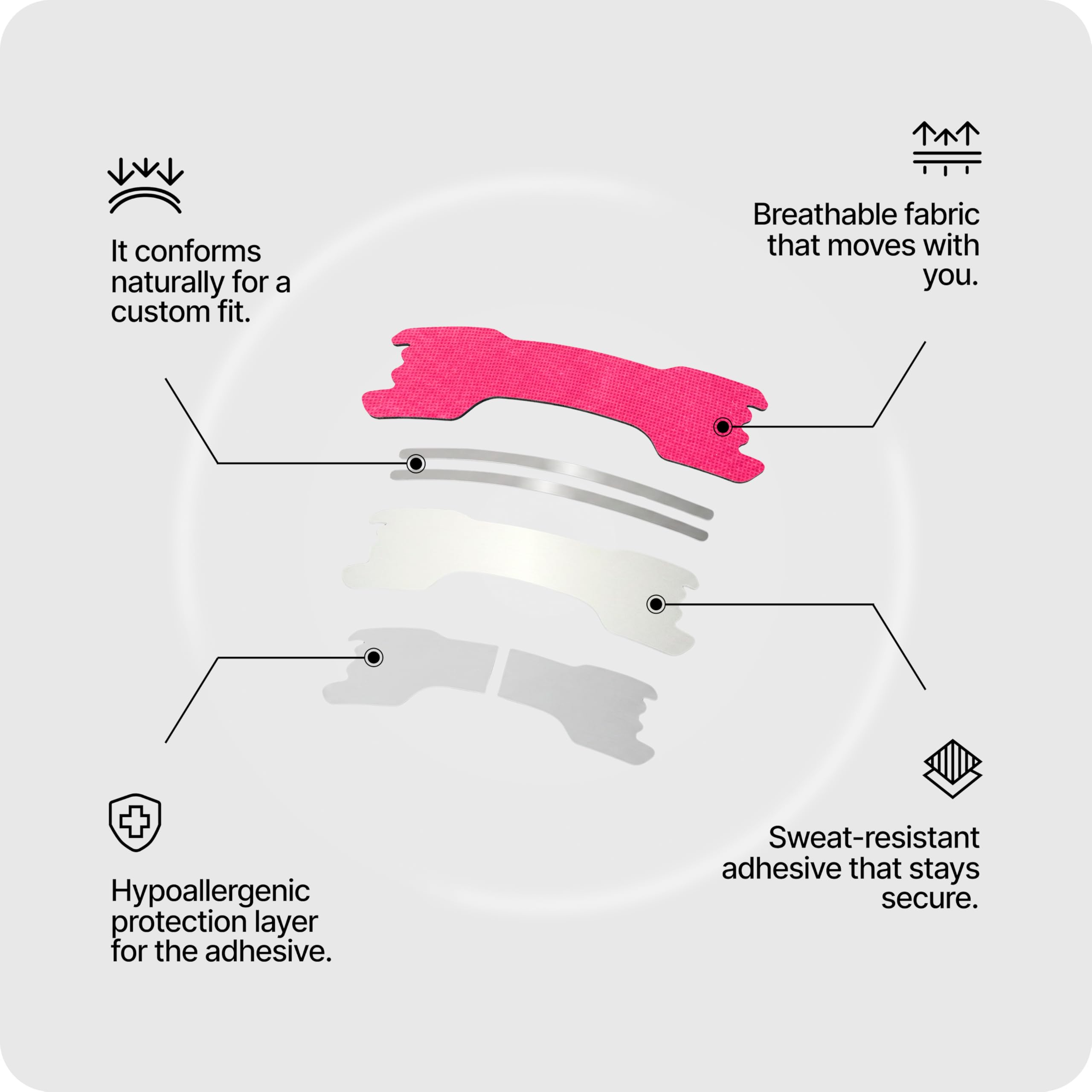 histrips tira nasal colocada en rostro para mayor respiración cómoda