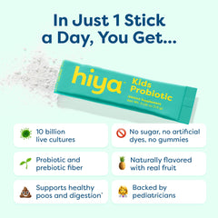 HIYA polvo mezclado en un vaso de agua, muestra rápida disolución