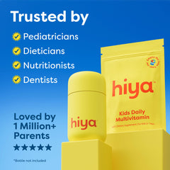 HIYA etiqueta nutricional en primer plano que indica ingredientes claros