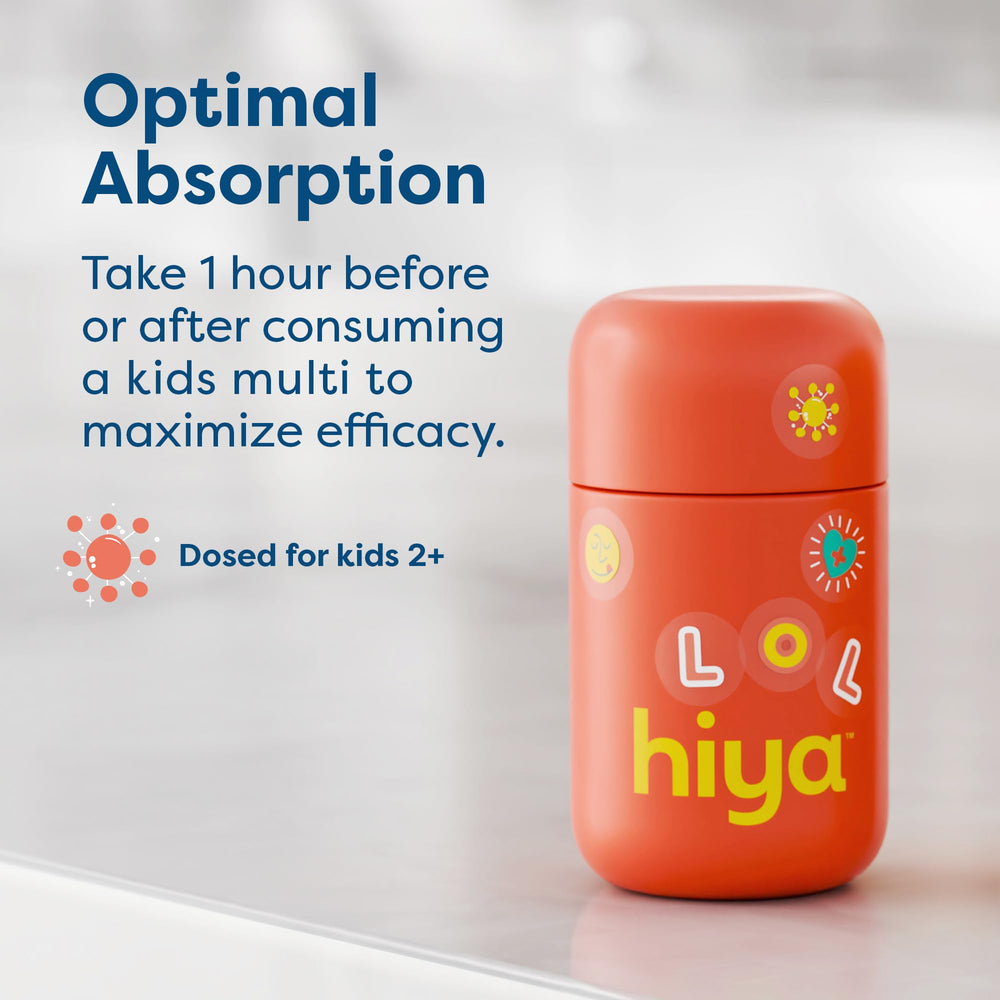 HIYA frasco con pegatinas incluidas demostrando la motivación y hábito para niños