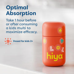 HIYA frasco con pegatinas incluidas demostrando la motivación y hábito para niños