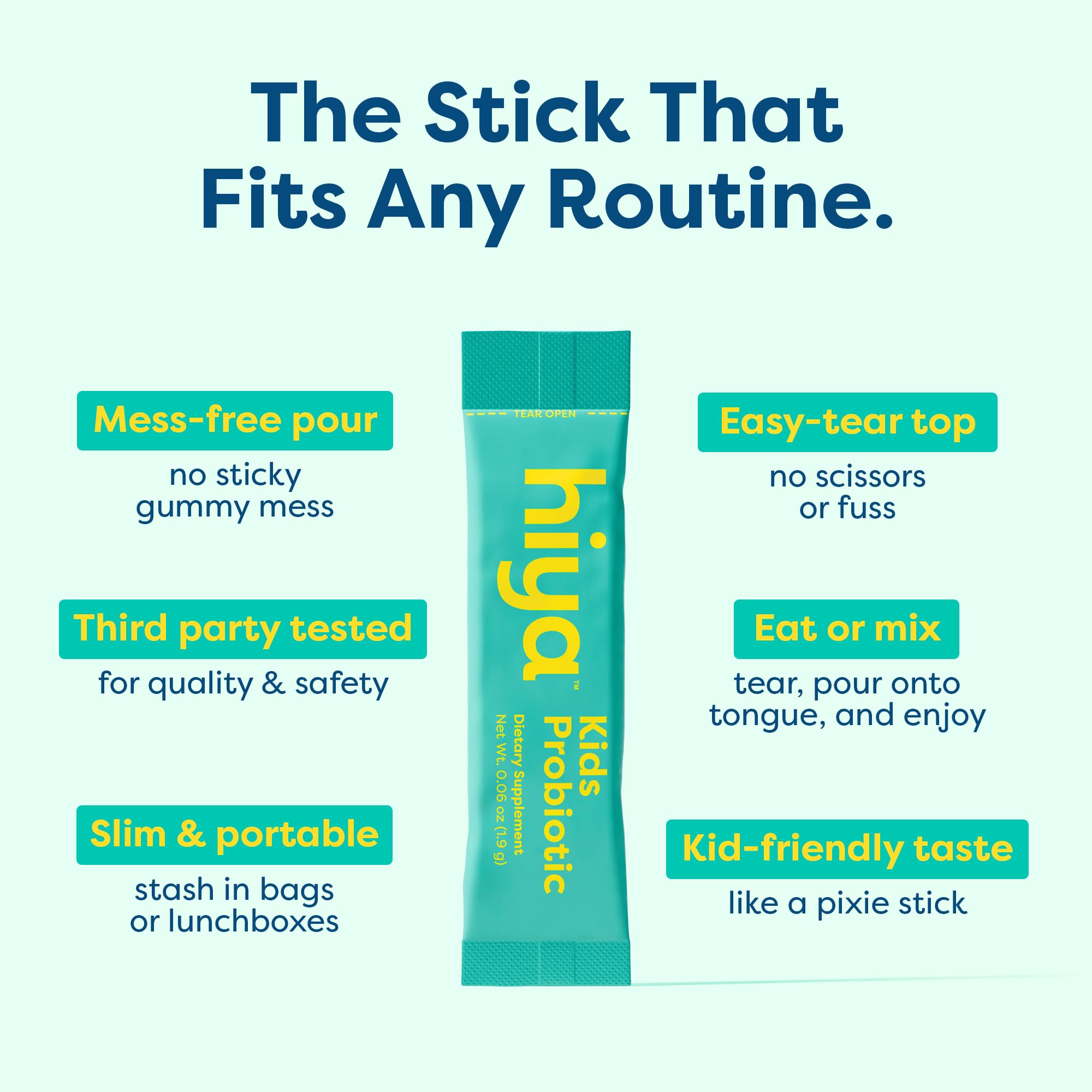 HIYA niños en actividad escolar con el stick, apoyo conveniente fuera de casa