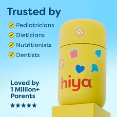 Hiya familia usando vitaminas destacando la aceptación por parte de niños