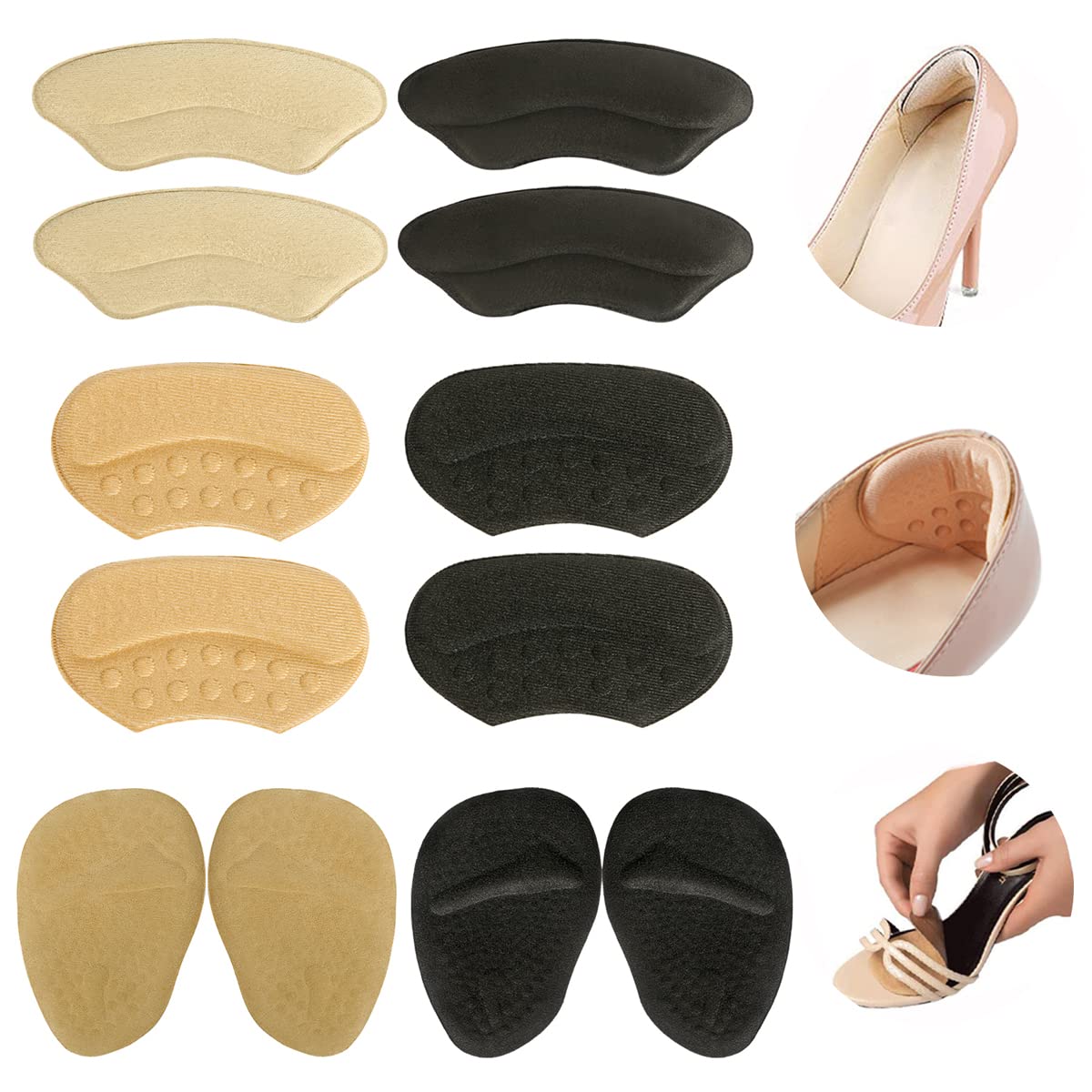 HMKT packaging del conjunto Heel Grips y almohadillas metatarsales, solución compacta