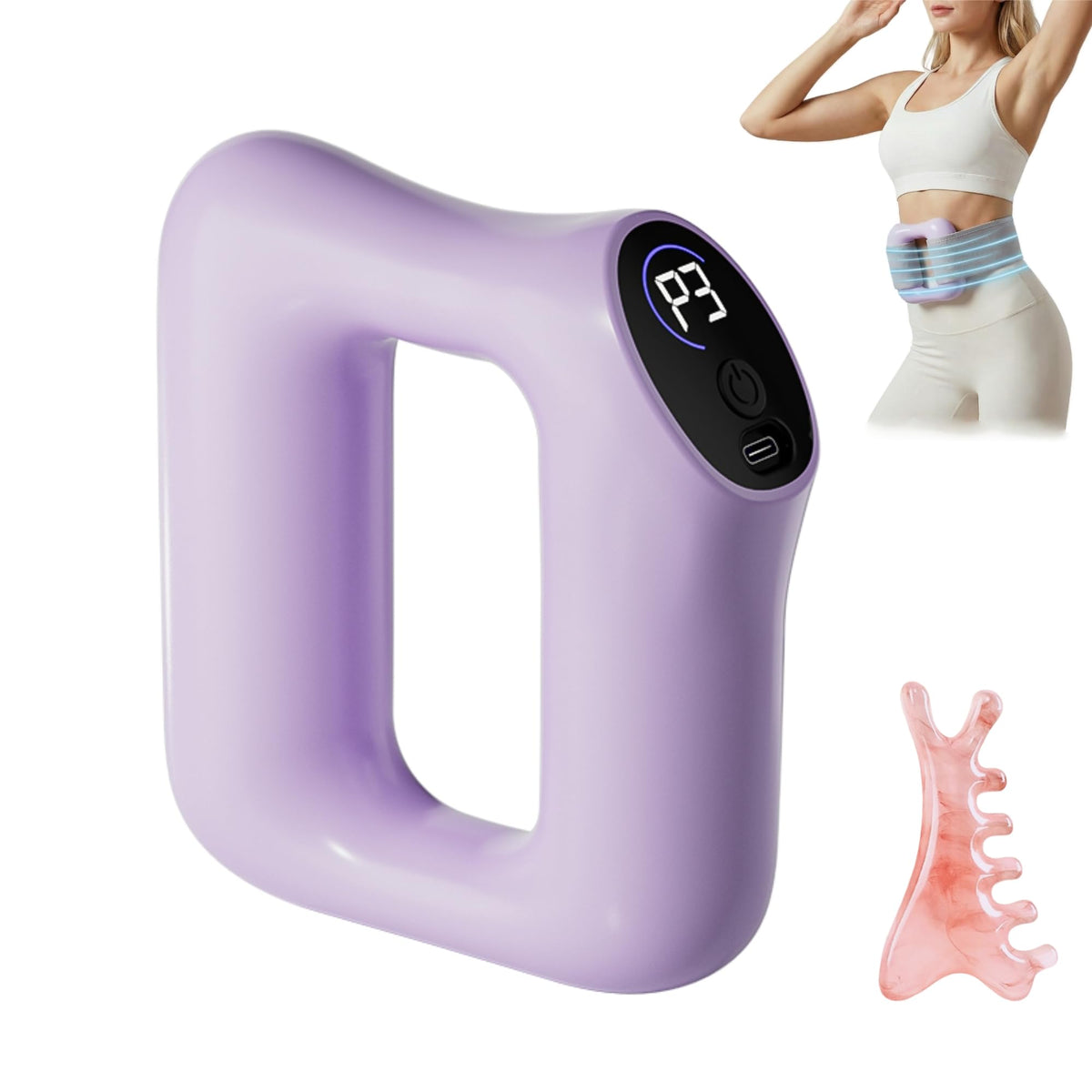 HNSYDZSW vista delantera del masajeador mostrando diseño manos libres y ajuste cómodo