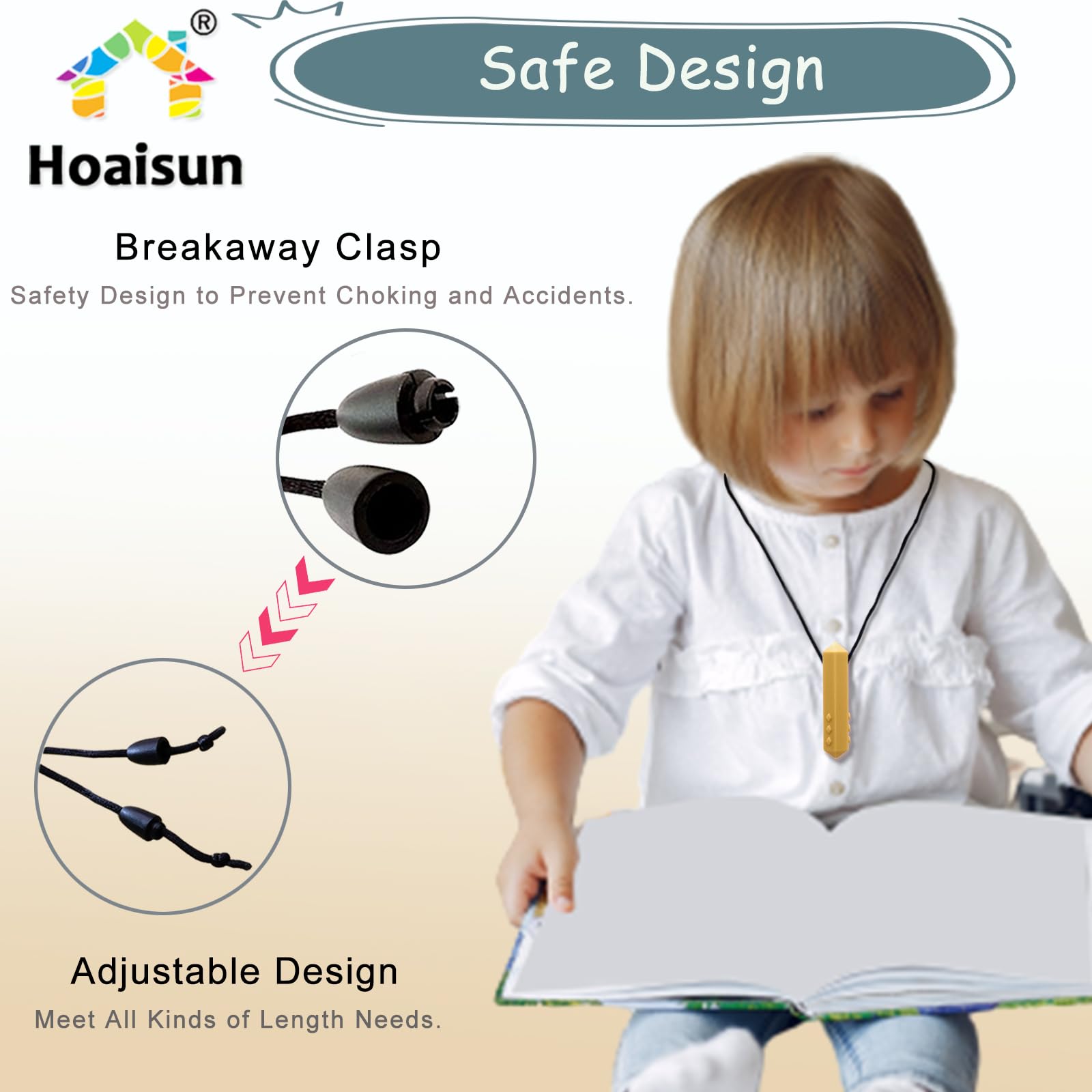 Hoaisun niño usando collar para autorregulación y concentración