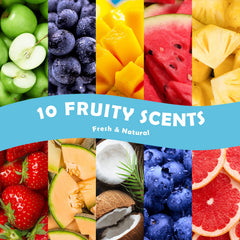 Holamay detalle de etiquetas con nombres de aromas, identificación fácil