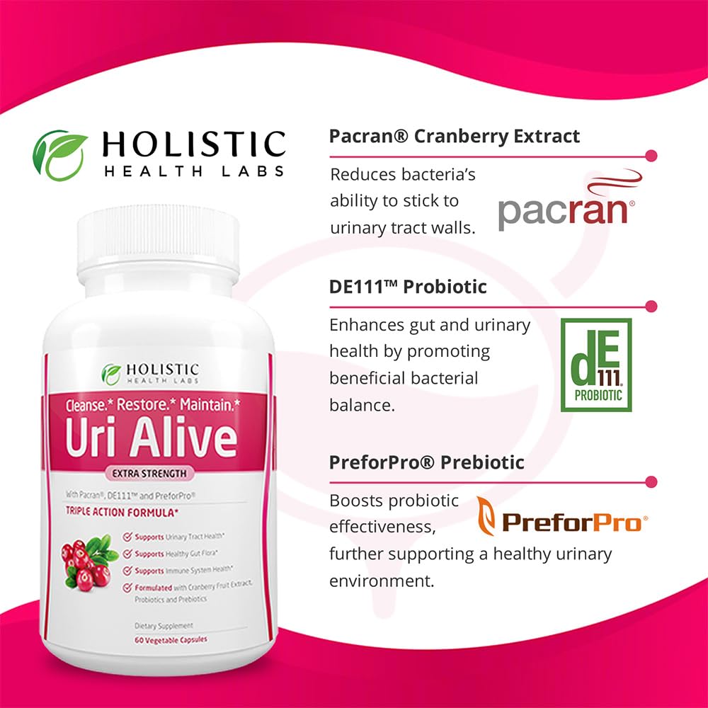 Holistic Health Labs Uri Alive etiqueta con información de ingredientes y dosis