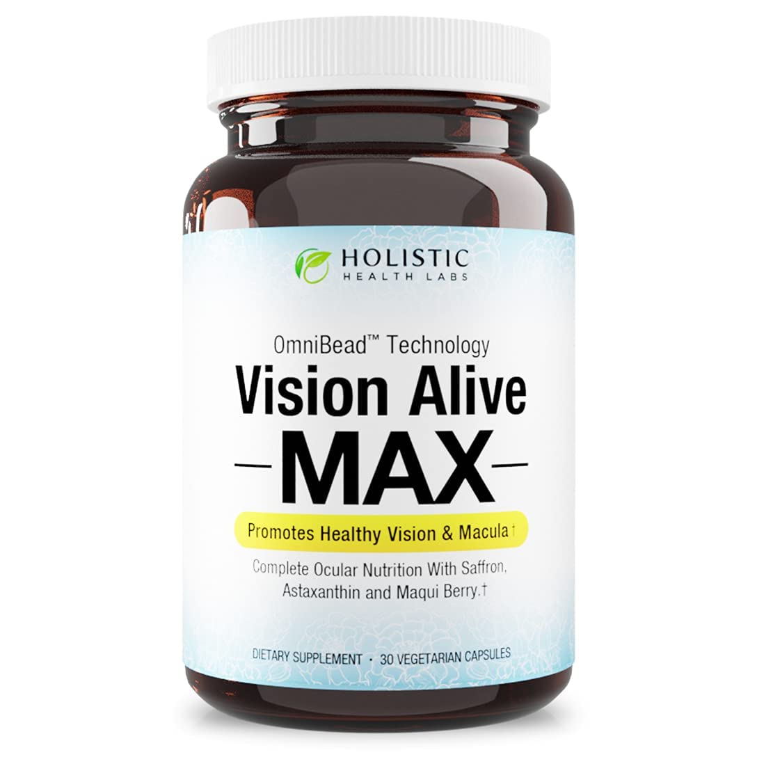 Holistic Health Labs envase frontal de Vision Alive Max mostrando diseño y dosis