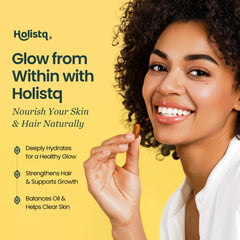 HOLISTQ cápsula abierta mostrando contenido oleoso y pureza