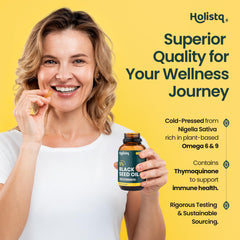 HOLISTQ etiqueta frontal legible con ingredientes y beneficios clave