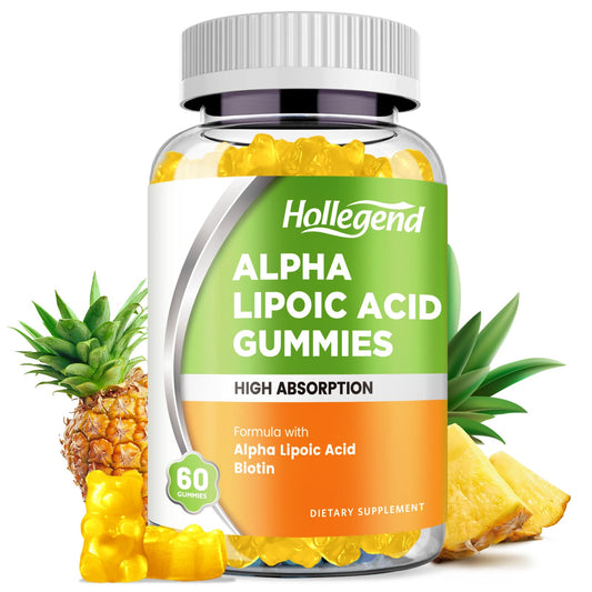 HOLLEGEND frasco delante mostrando la etiqueta y beneficios
