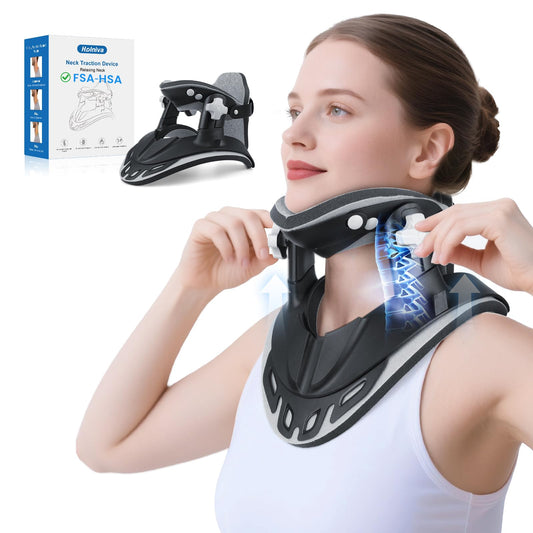 Holniva vista frontal del collar mostrando ajuste ergonómico y soporte cómodo