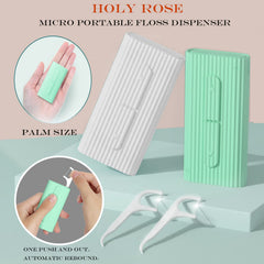 Holy rose dispensador abierto mostrando el carrete y palillos listos para usar