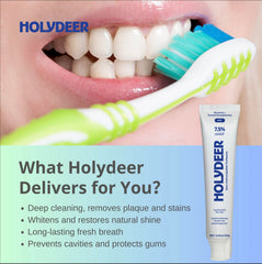 Holydeer persona cepillando dientes para frescura y alivio sensible
