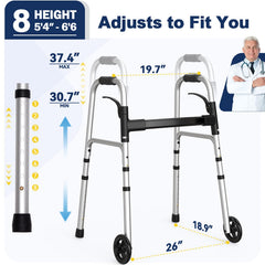 HOLYHEAL andador plegado compacto para guardar y transportar fácilmente